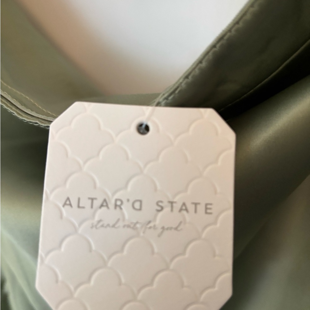 Altar'd State Strapless Satin Dress in Sage, XL New With Tags - Picture 9 of 9